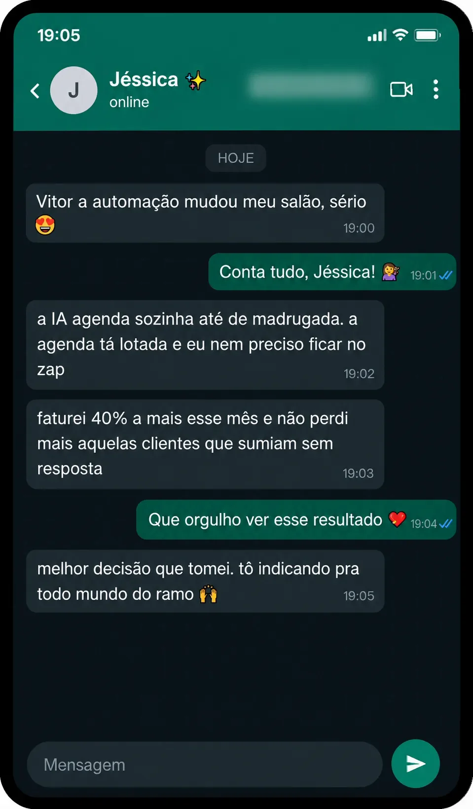 Depoimento de salão de beleza sobre a automação da Vantex Latam