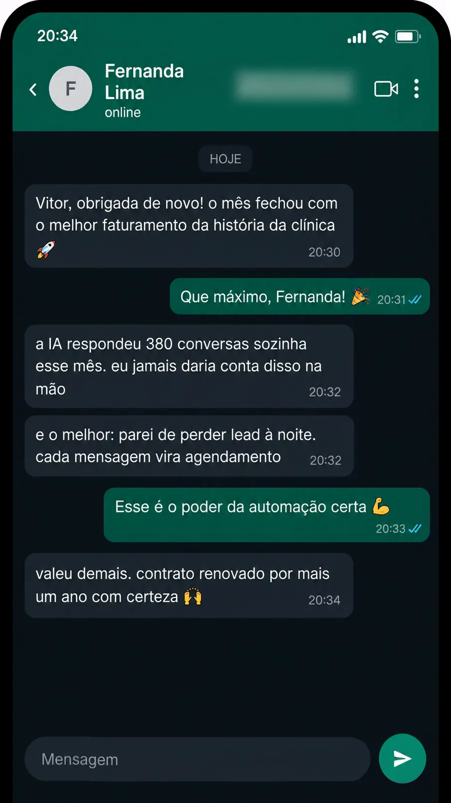 Depoimento de clínica sobre a automação da Vantex Latam
